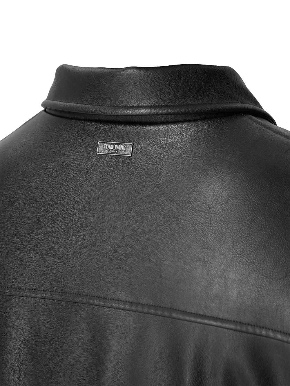 Choices Faux Leather Padded Jacket (Black)