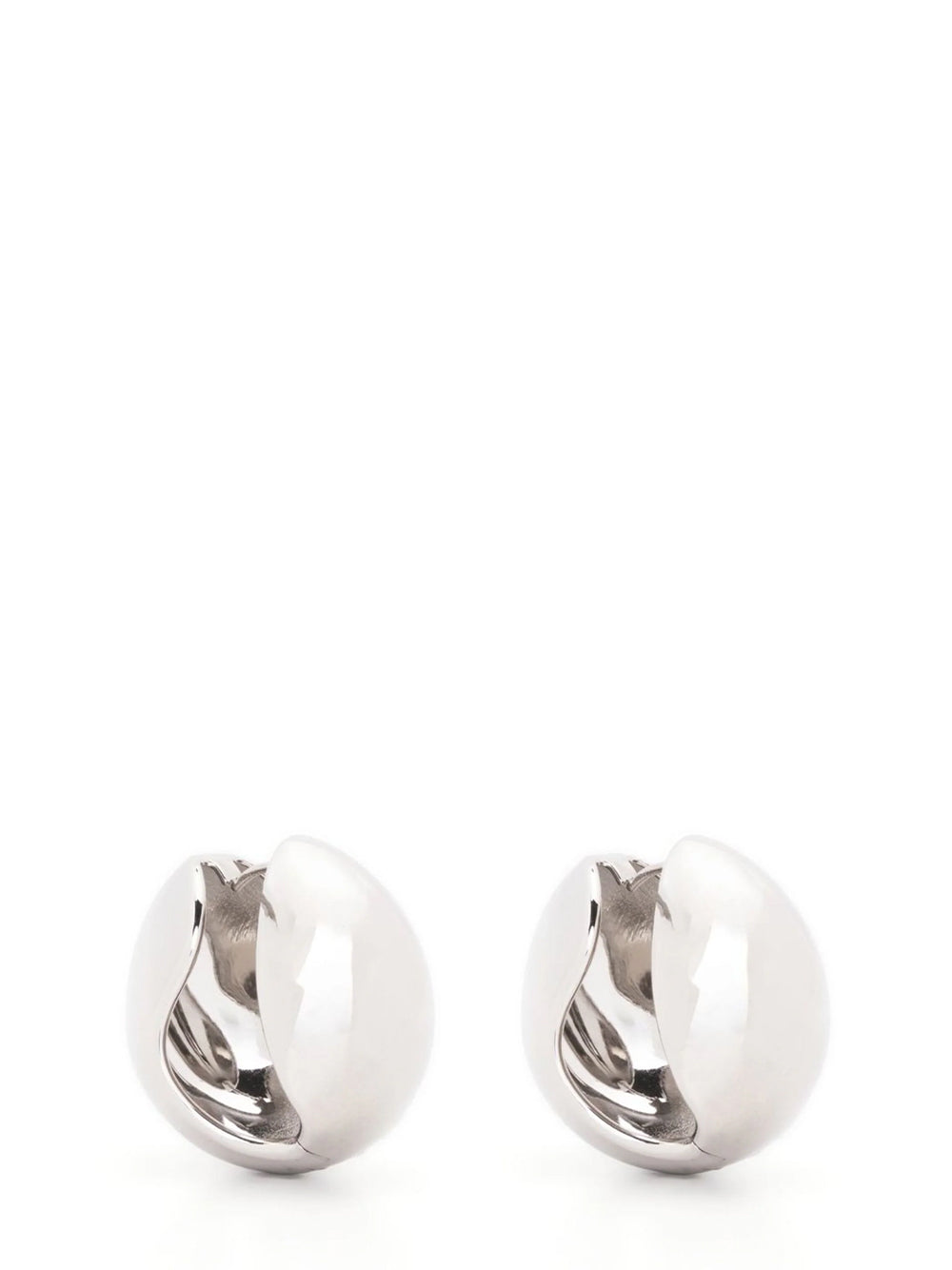 Chunky Huggie-Hoop Earrings (Silver)