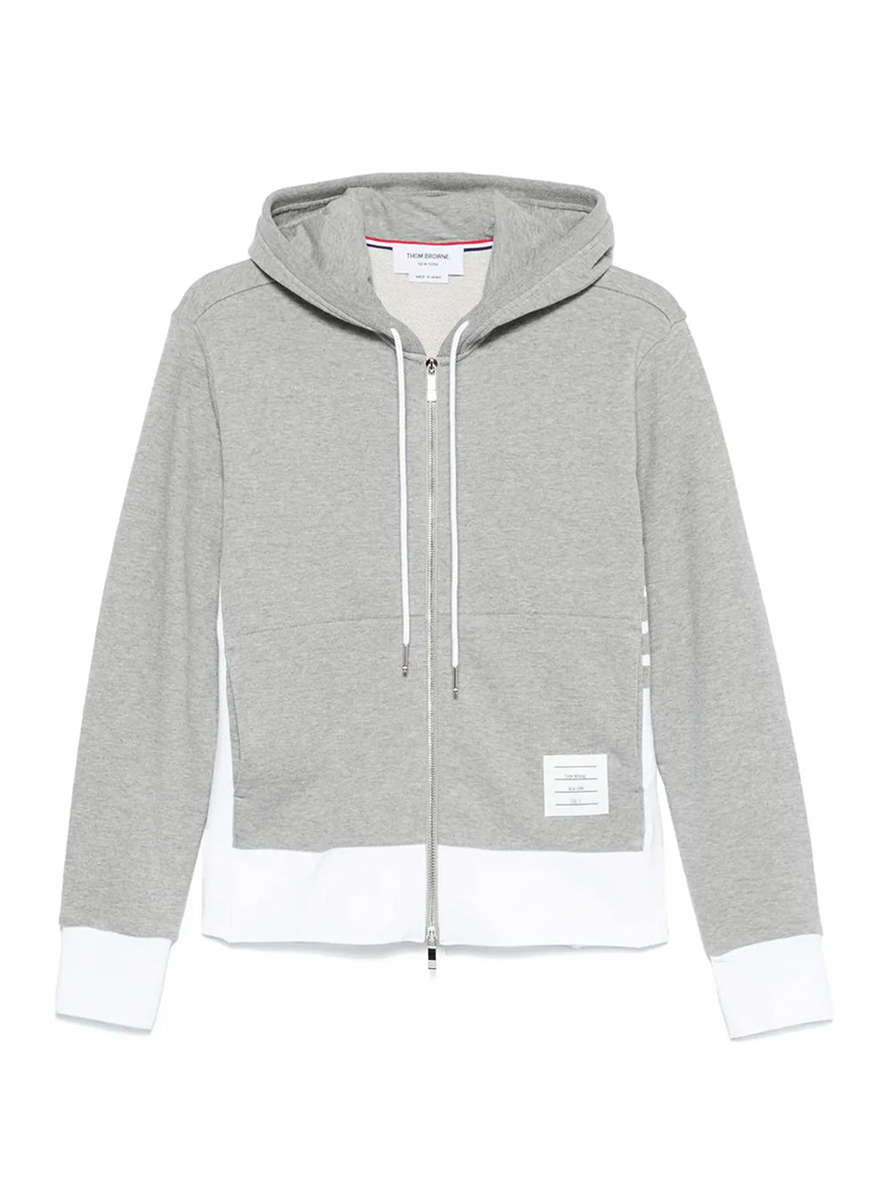 Classic 4-Bar Jersey Zip Up Hoodie (Light Grey)
