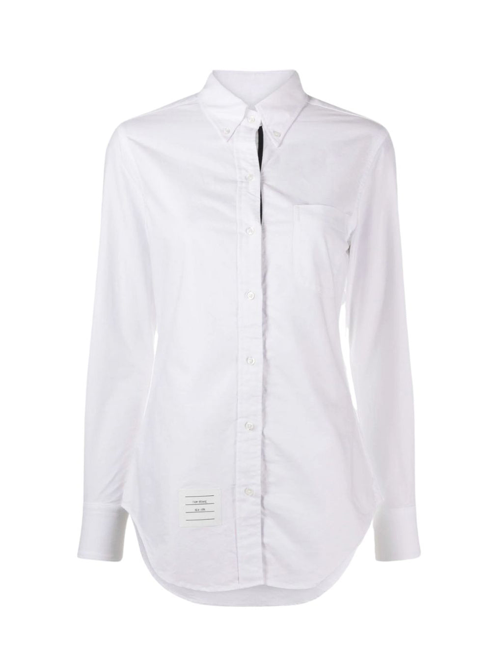 Classic Long Sleeve Button Down Point Collar Shirt (White)