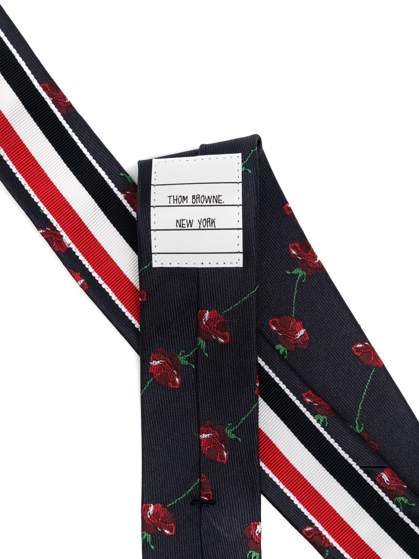 Classic Rose Jacquard Tie (Navy)