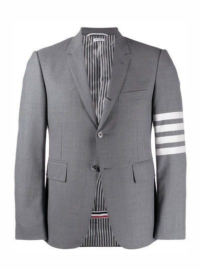 Classic Sport Coat - Fit 1 - W/ 4Bar In Plain Weave Suiting (Medium Grey)