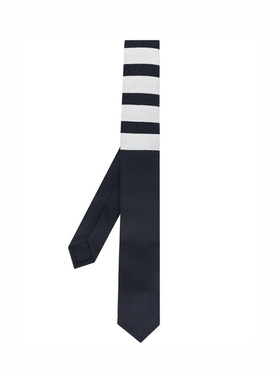 Classic Tie W/ 4Bar In Plain Weave Suiting (Navy)