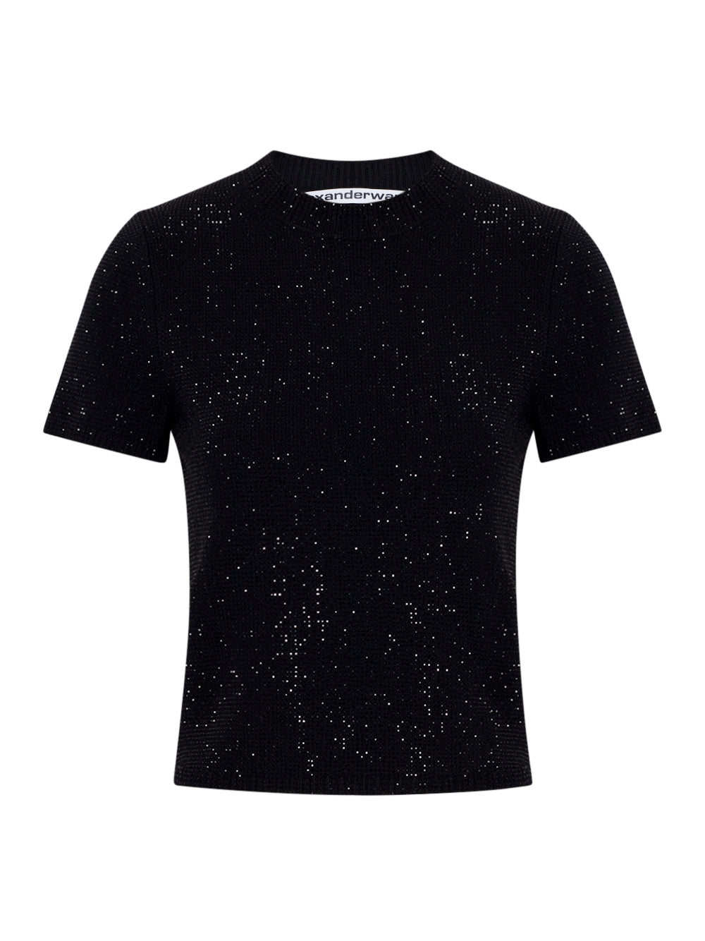 Clear Bead Hotfix Crewneck Tee (Black)