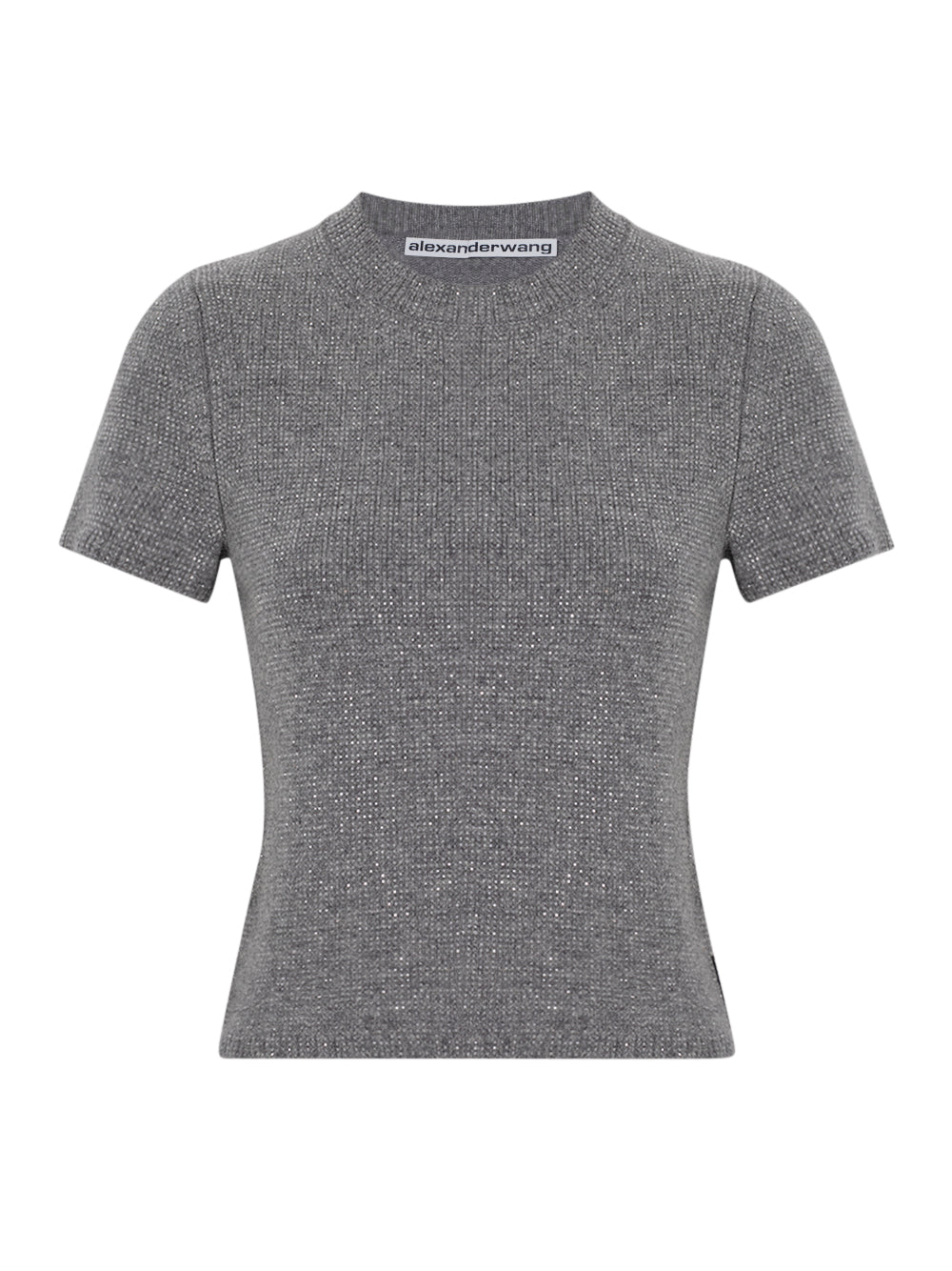 Clear Bead Hotfix Crewneck Tee (Heather Grey)