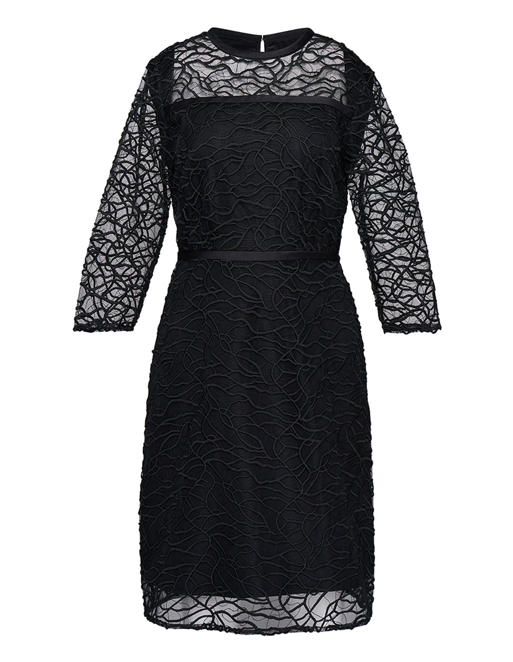 Club21 Collection Abstract Scribble Lace Dress (Black)