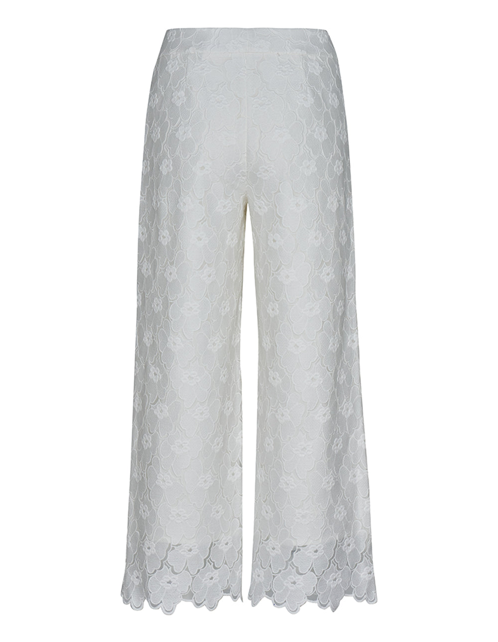 Club21 Collection Floral Lace Cropped Pants (White)