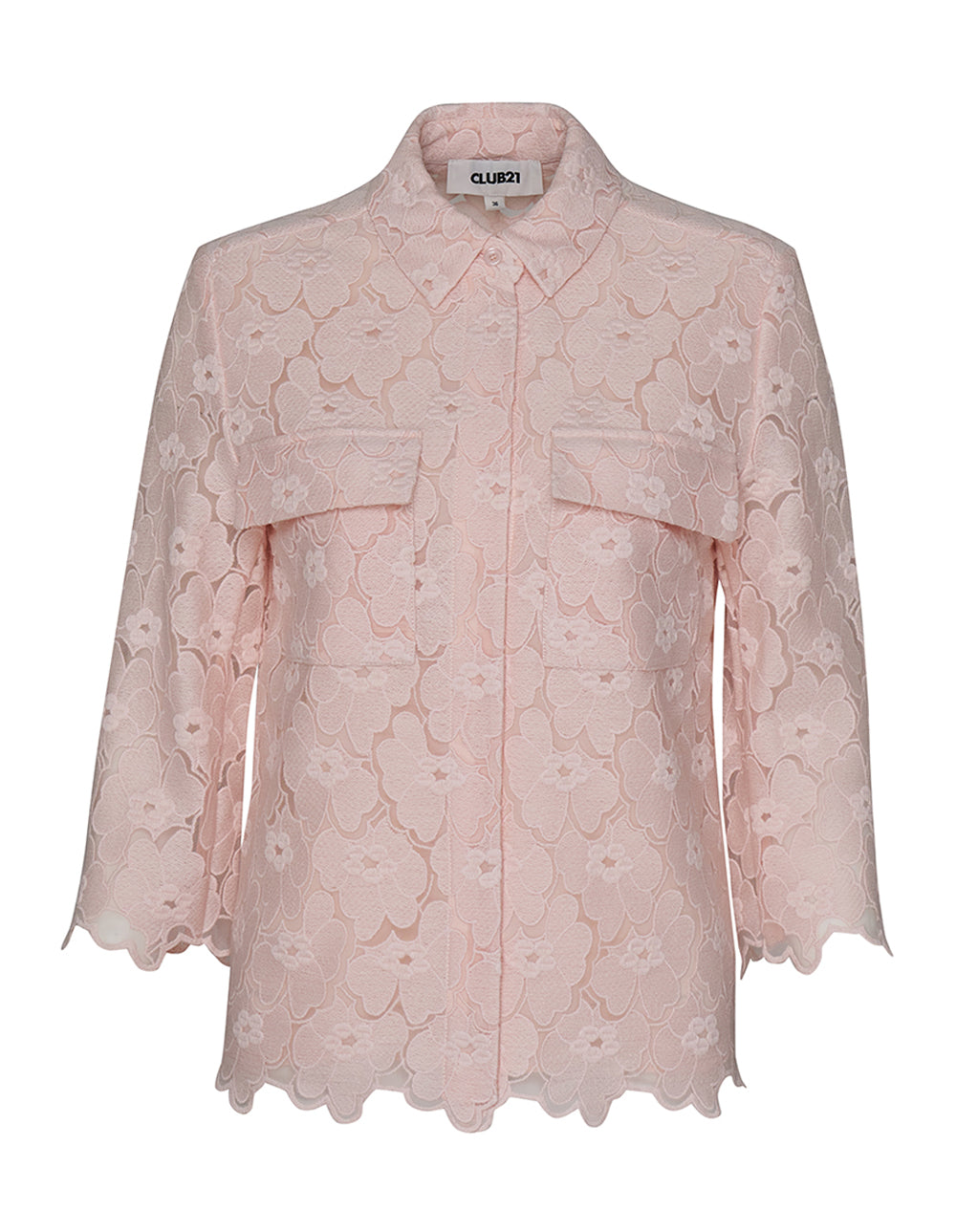 Club21 Collection Floral Lace Patch Shirt (Ivory)