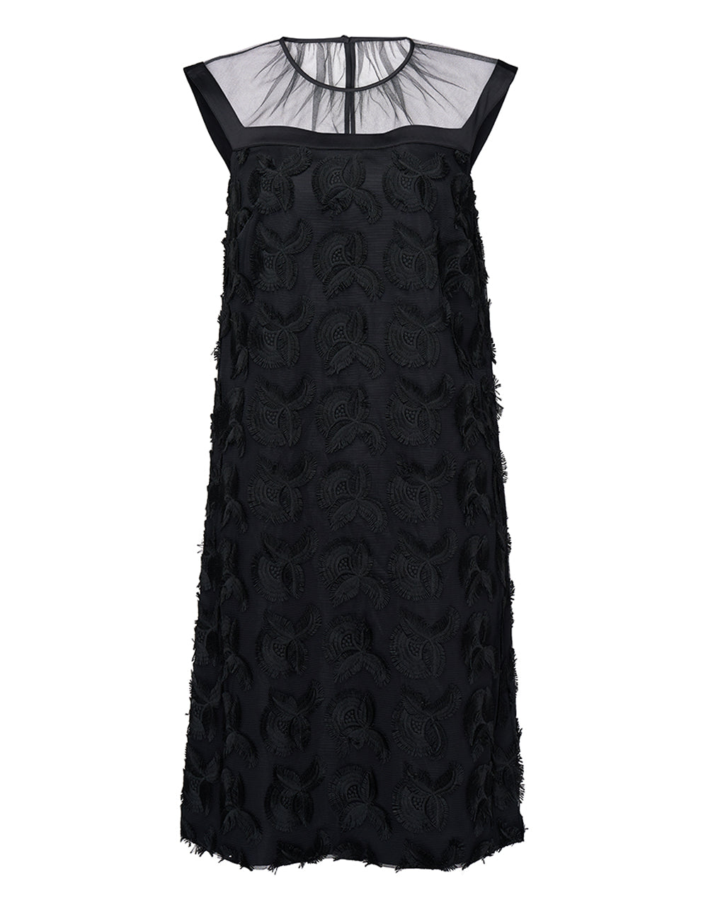 Club21 Collection Floral Lace Sleeveless Dress (Black)