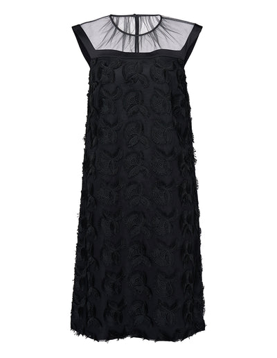 Club21 Collection Floral Lace Sleeveless Dress (Black)