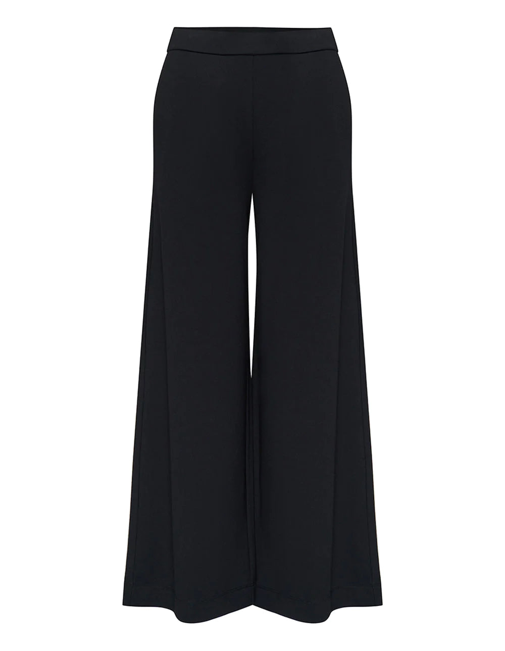 Club21 Collection Viscose Nylon Ponte High Slit Pants (Black)