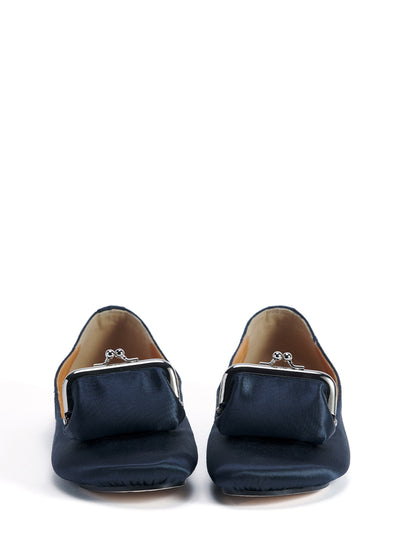 Coin Purse Ballerina Flats (Navy)