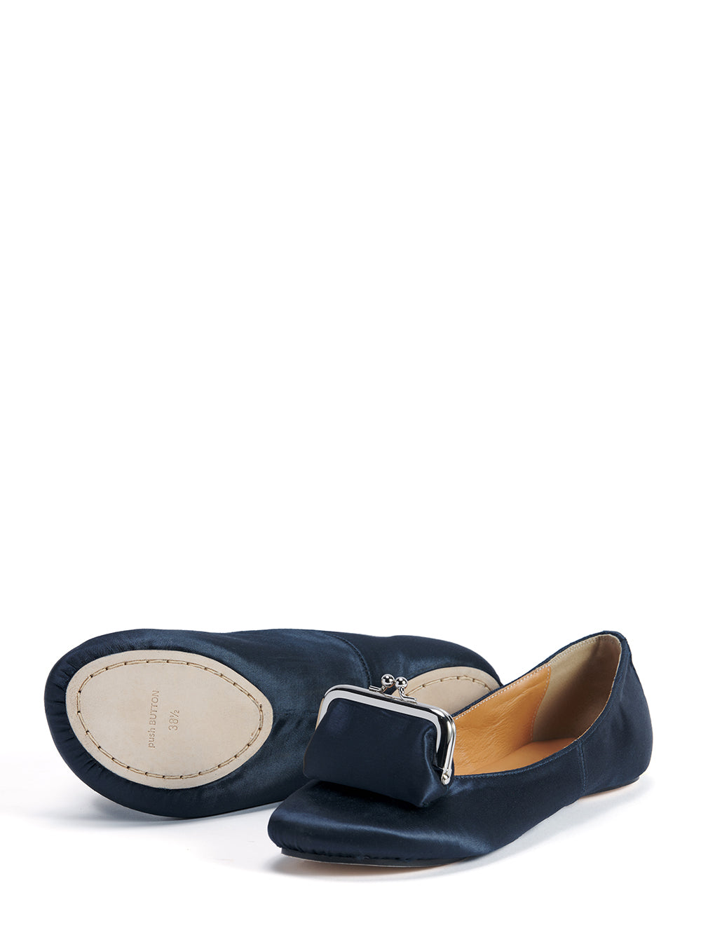 Coin Purse Ballerina Flats (Navy)