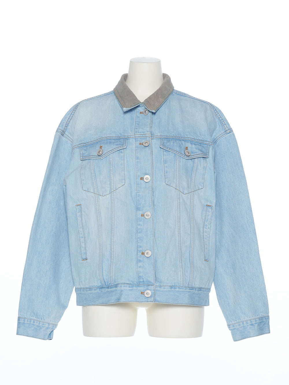 Collar Point Denim Jacket (Light Blue)