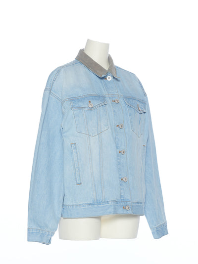 Collar Point Denim Jacket (Light Blue)