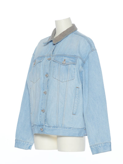 Collar Point Denim Jacket (Light Blue)