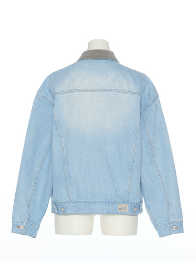 Collar Point Denim Jacket (Light Blue)