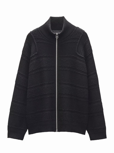 Colton Wool Zip Through (Black)