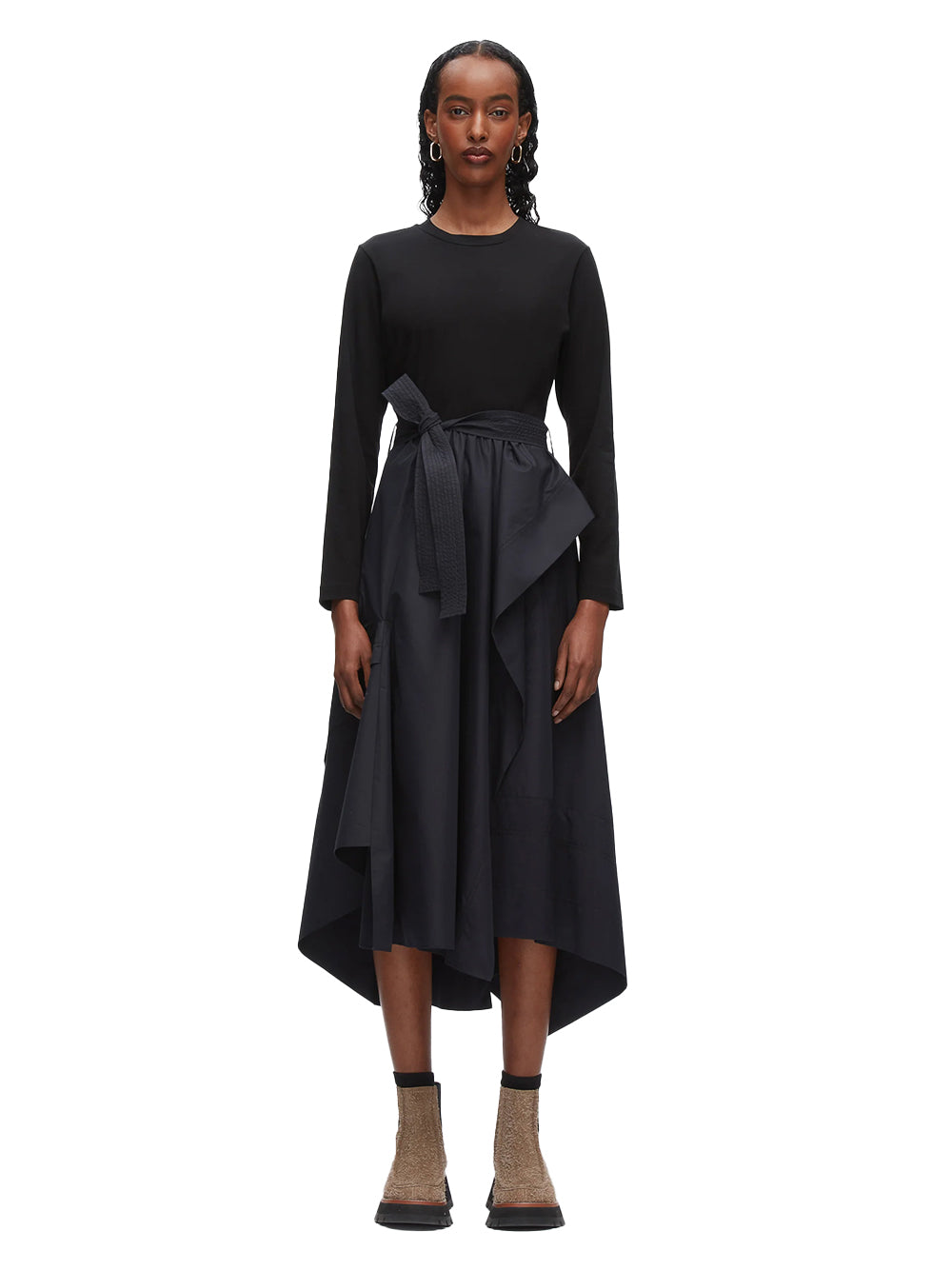 Combo T-Shirt Dress (Black-Midnight)