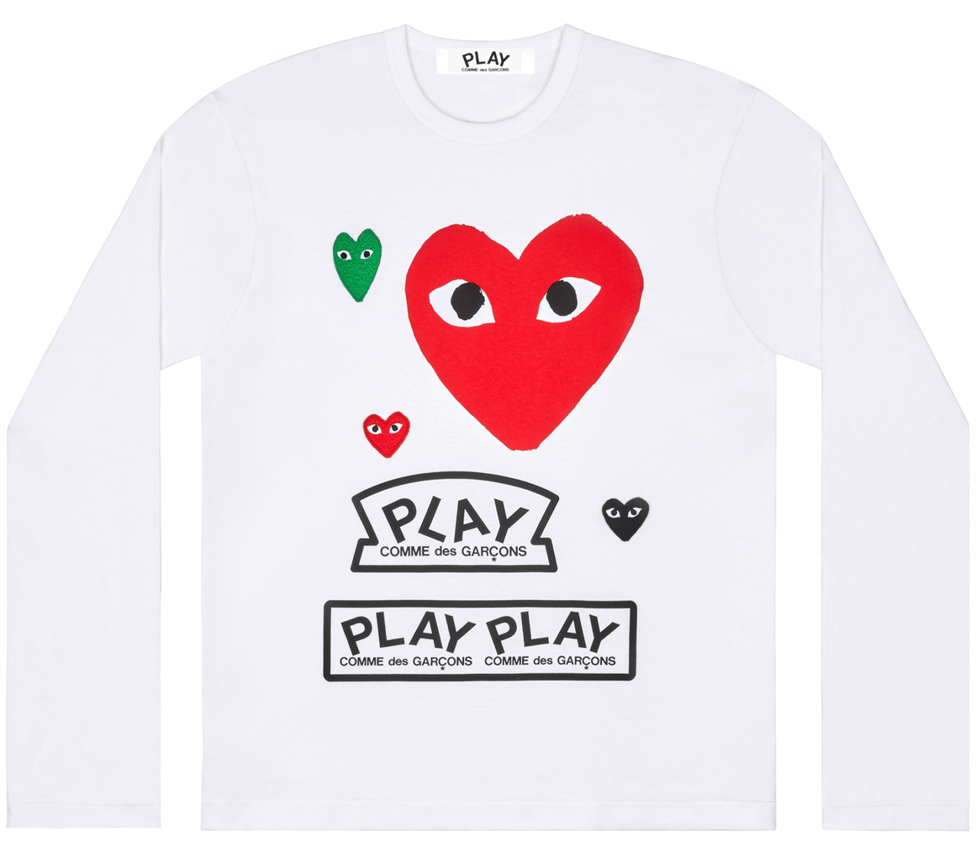     Comme-des-Garcons-Play-Multi-Logo-Big-Red-Heart-Long-Sleeve-T-Shirt-Men-White-1