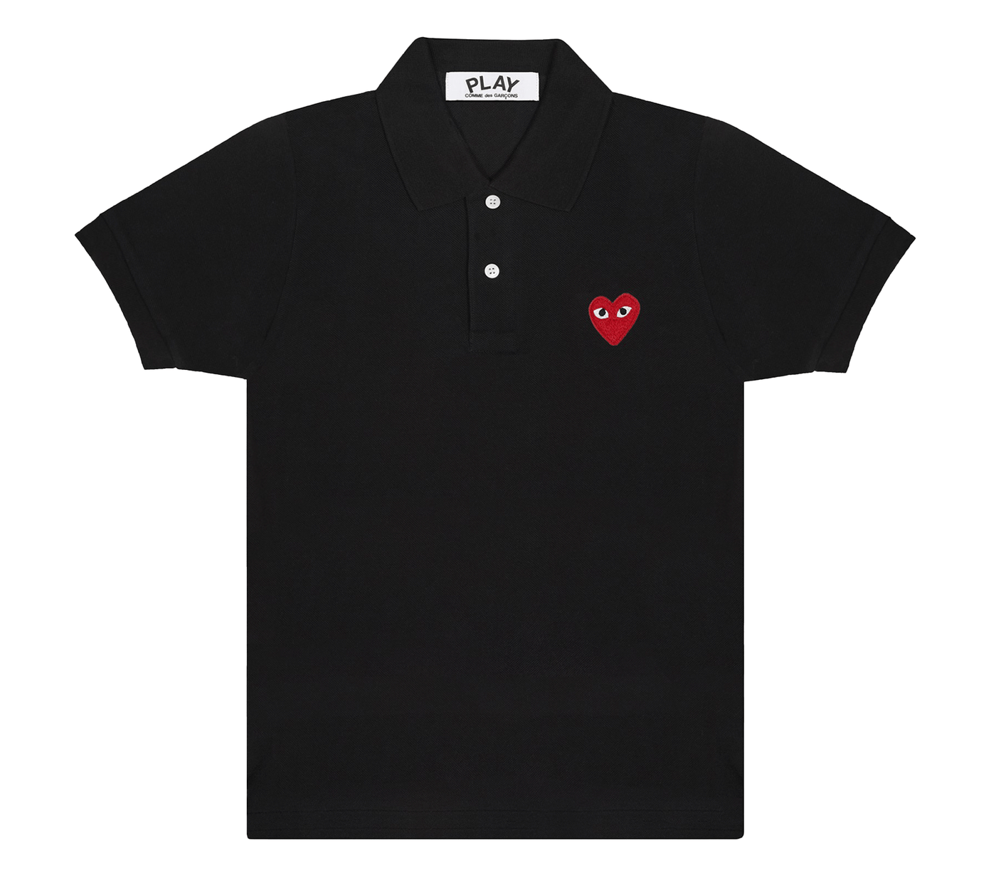    Comme-des-Garcons-Play-Polo-Shirt-with-Red-Emblem-Men-Black-1