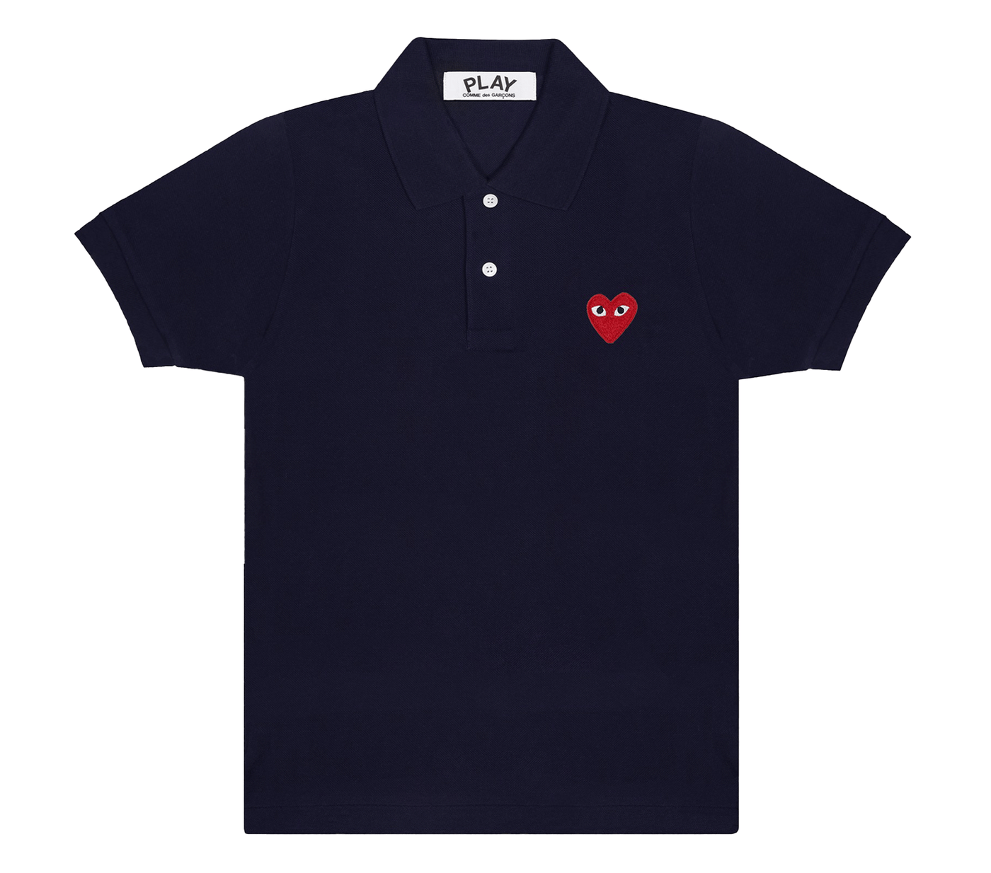 Comme-des-Garcons-Play-Polo-Shirt-with-Red-Emblem-Women-Blue-1