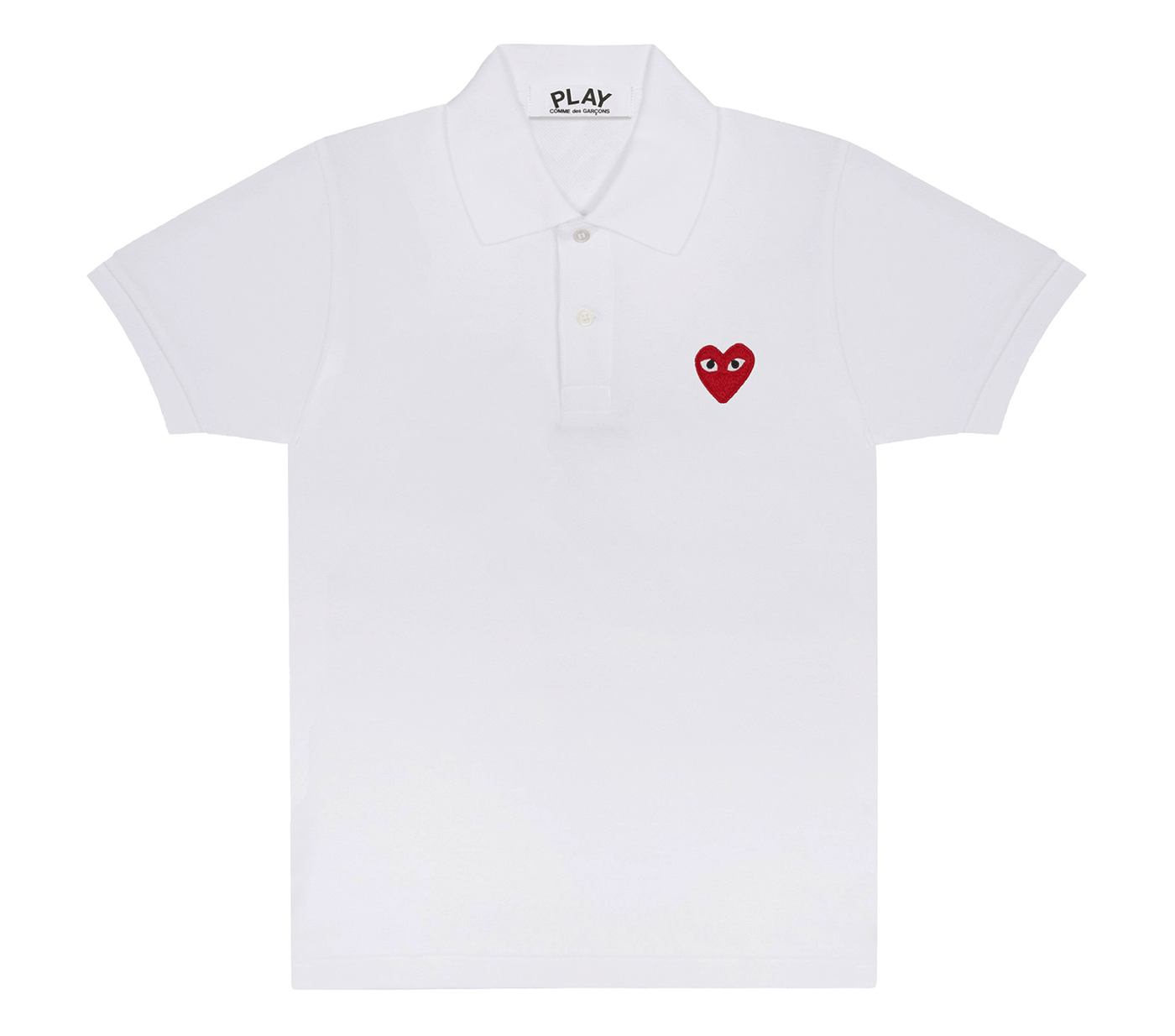    Comme-des-Garcons-Play-Polo-Shirt-with-Red-Emblem-Women-White-1