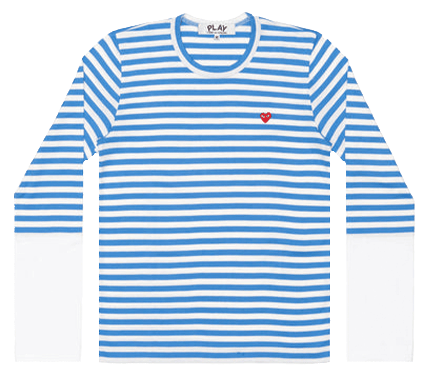 Comme-des-Garcons-Play-Stripe-White-Sleeve-Bi-Colour-T-Shirt-Men-Blue-1
