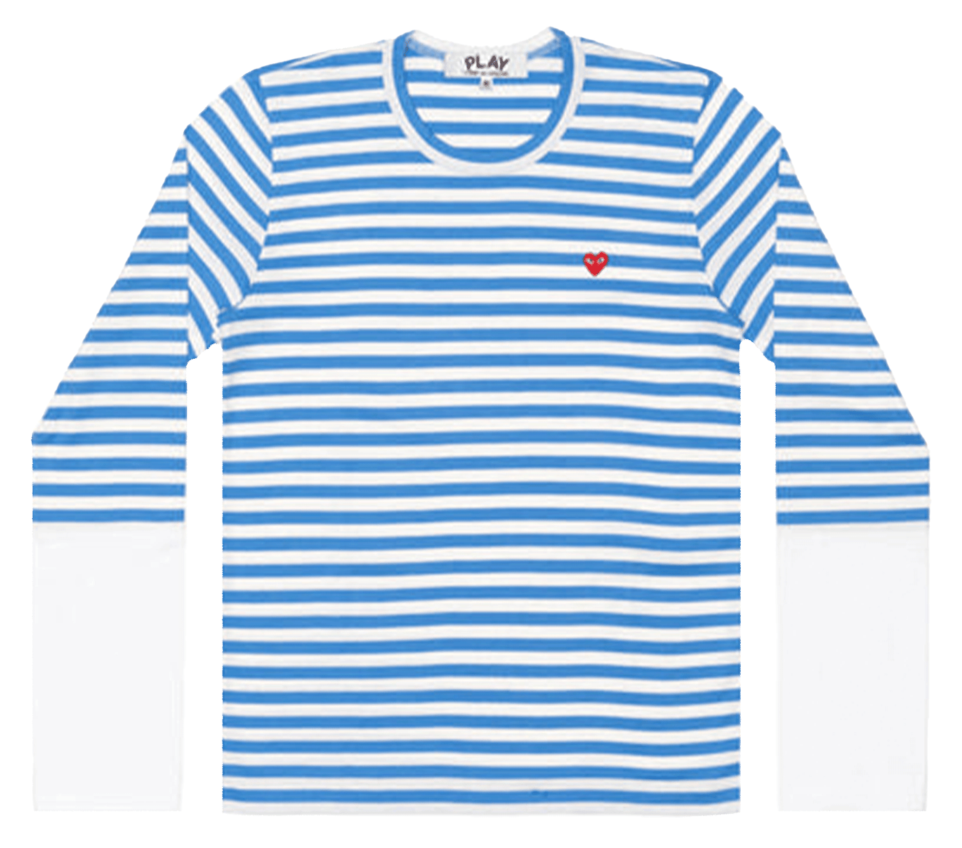 Comme-des-Garcons-Play-Stripe-White-Sleeve-Bi-Colour-T-Shirt-Men-Blue-1