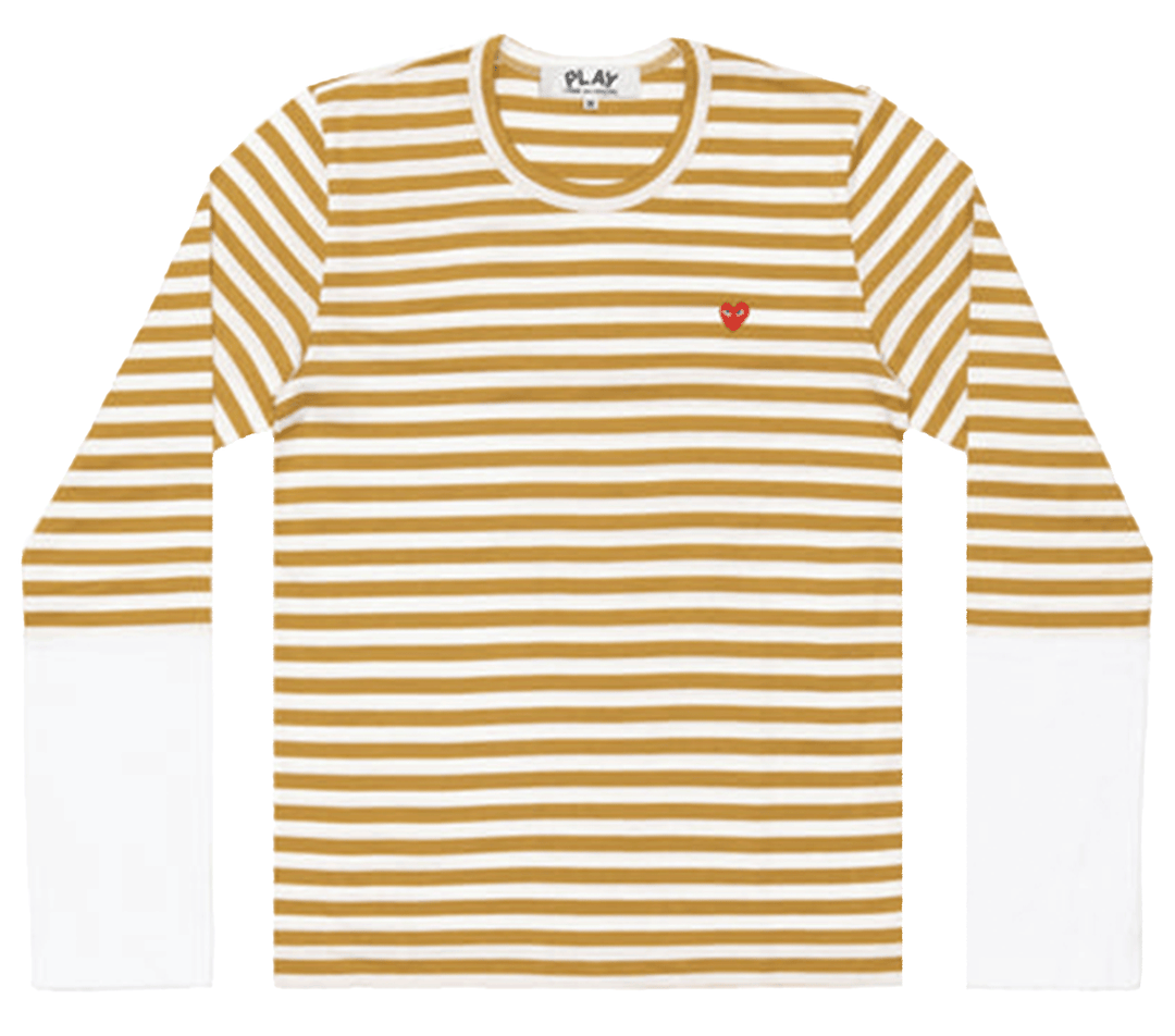    Comme-des-Garcons-Play-Stripe-White-Sleeve-Bi-Colour-T-shirt-Women-Green-1