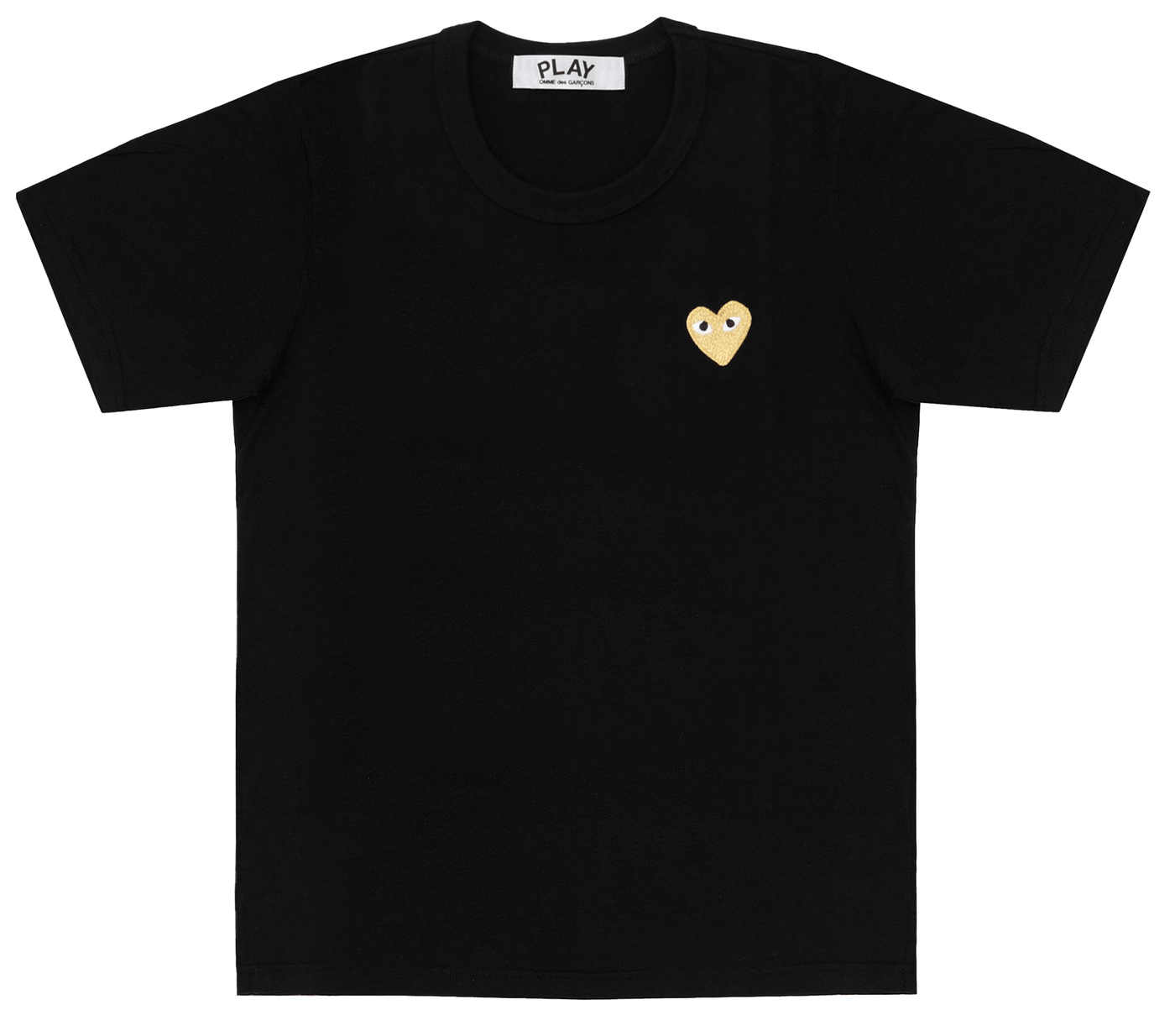     Comme-des-Garcons-Play-T-Shirt-With-Gold-Emblem-Men-Black-1