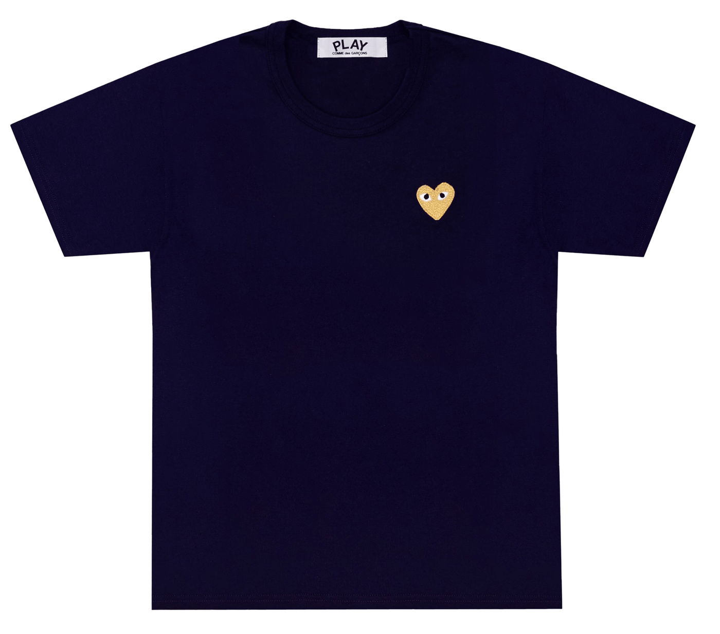     Comme-des-Garcons-Play-T-Shirt-With-Gold-Emblem-Men-Blue-1