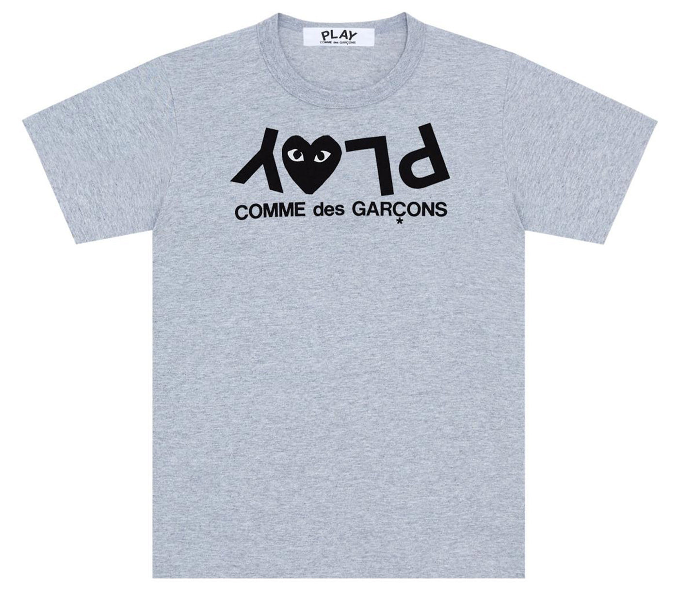     Comme-des-Garcons-Play-T-Shirt-with-Black-Invert-Logo-Print-Men-Grey-1