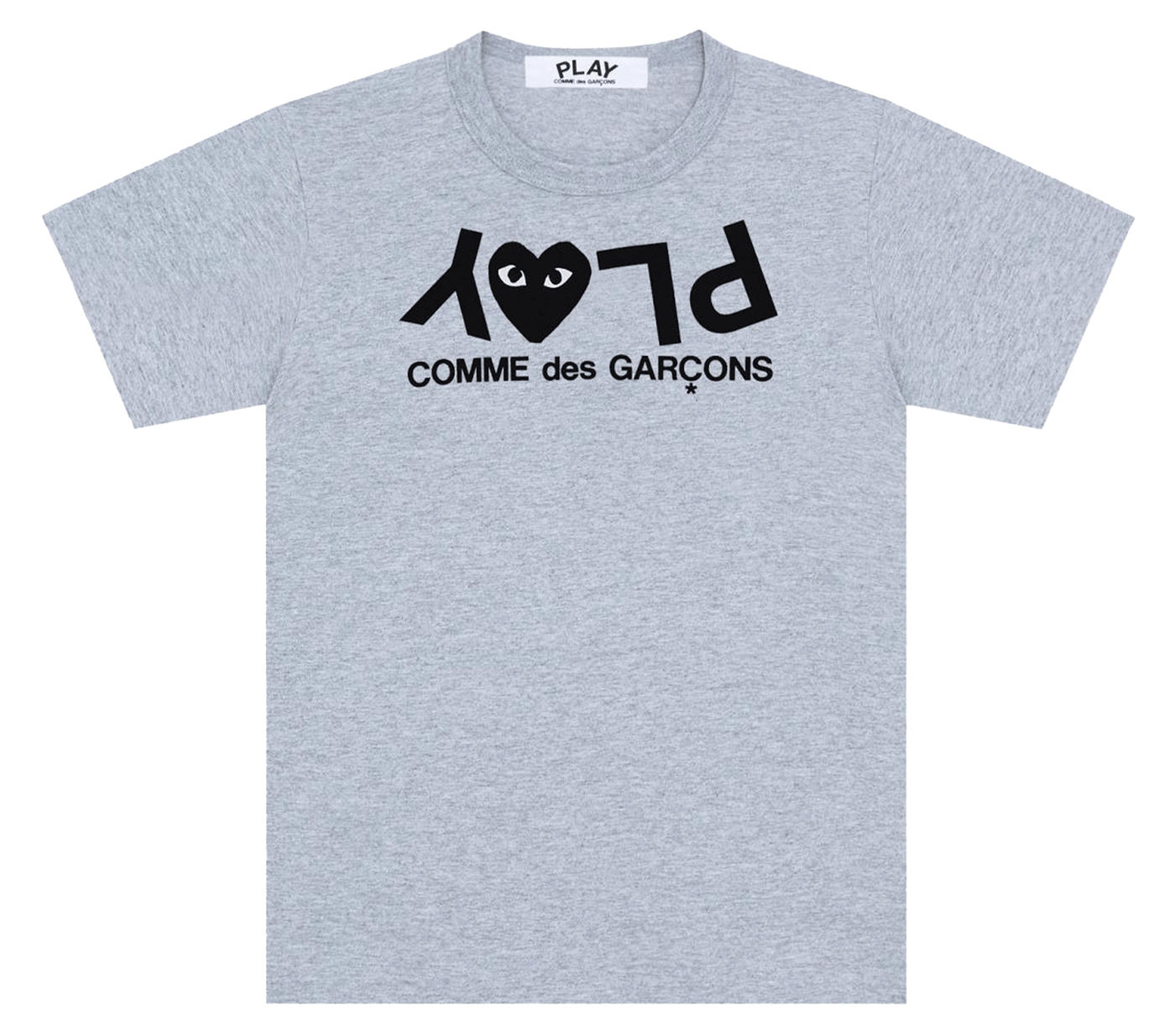    Comme-des-Garcons-Play-T-Shirt-with-Black-Invert-Logo-Print-Women-Grey-1