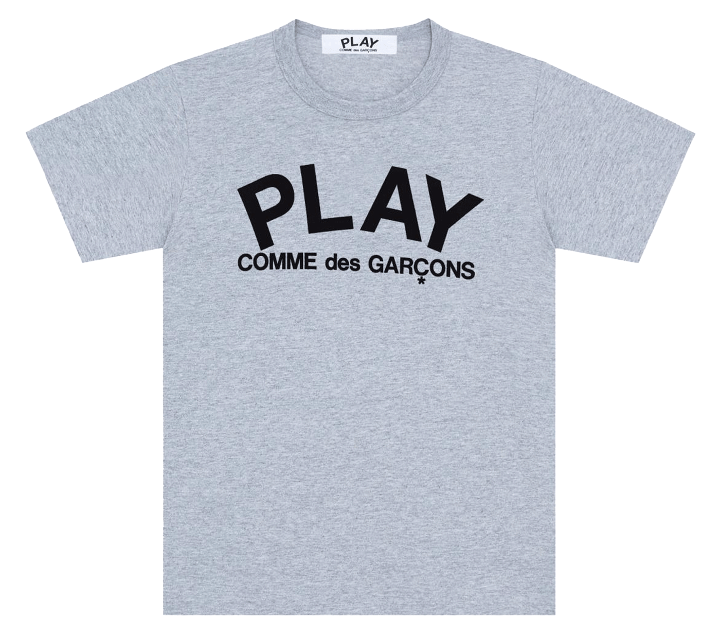    Comme-des-Garcons-Play-T-Shirt-with-Black-Logo-Print-Women-Grey-1