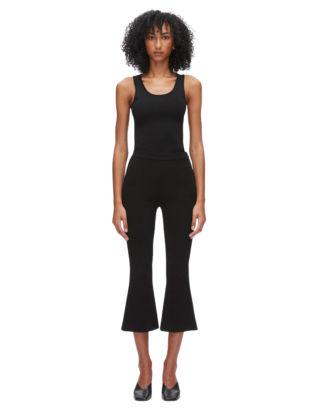 Compact Cropped Kickflare Pant (Black)