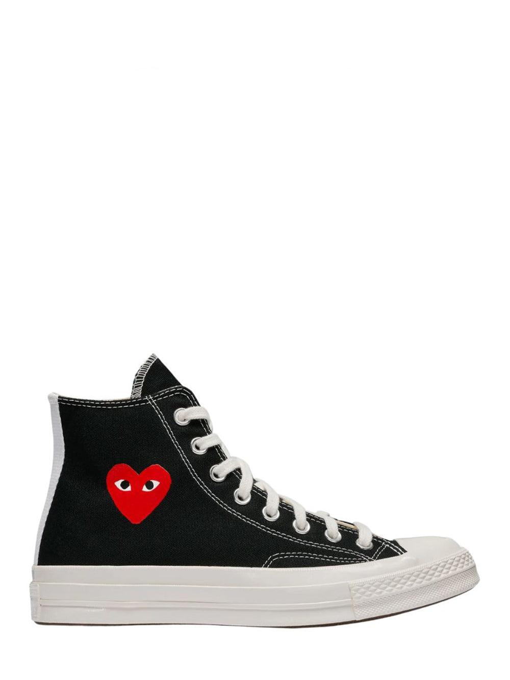 Converse Small Red Heart High Top Sneaker (Black)