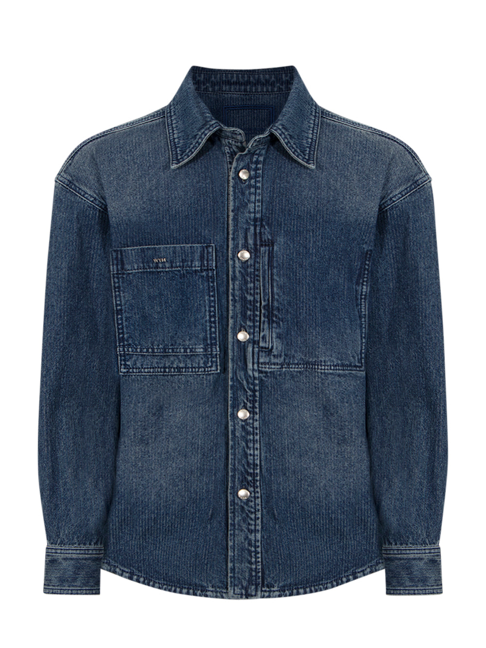 Corduroy Denim Back Logo Shirt (Blue)