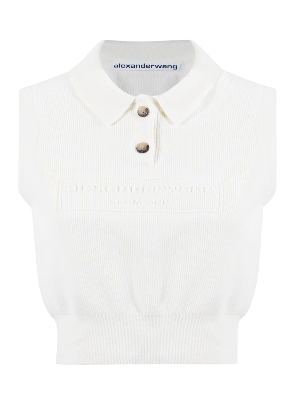 Cotton-Blend Chenille Logo Polo (Ivory)