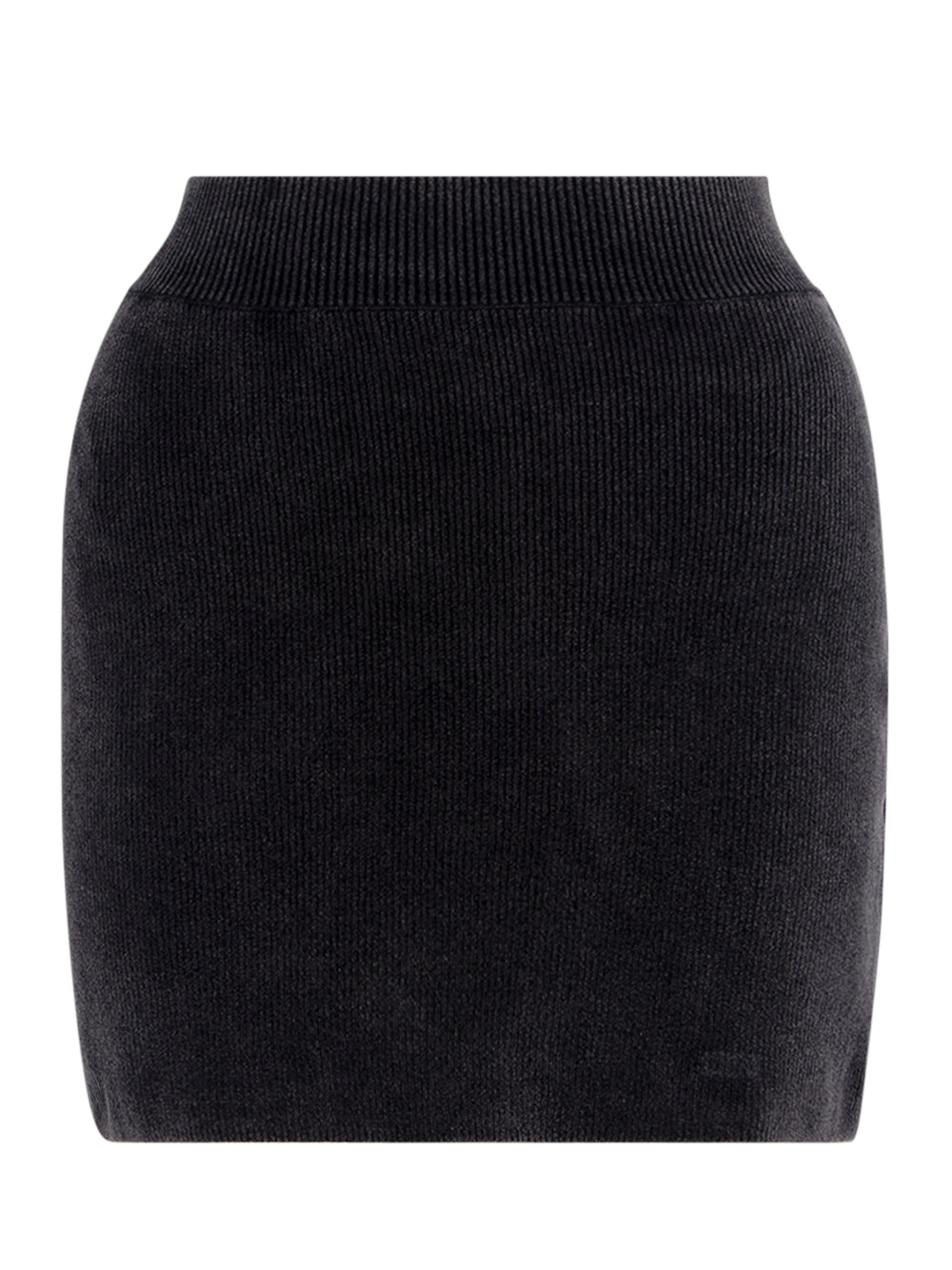 Cotton-Blend Chenille Miniskirt (Washed Black)