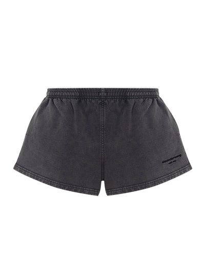 Cotton-Terry Running Shorts (Washed Black)