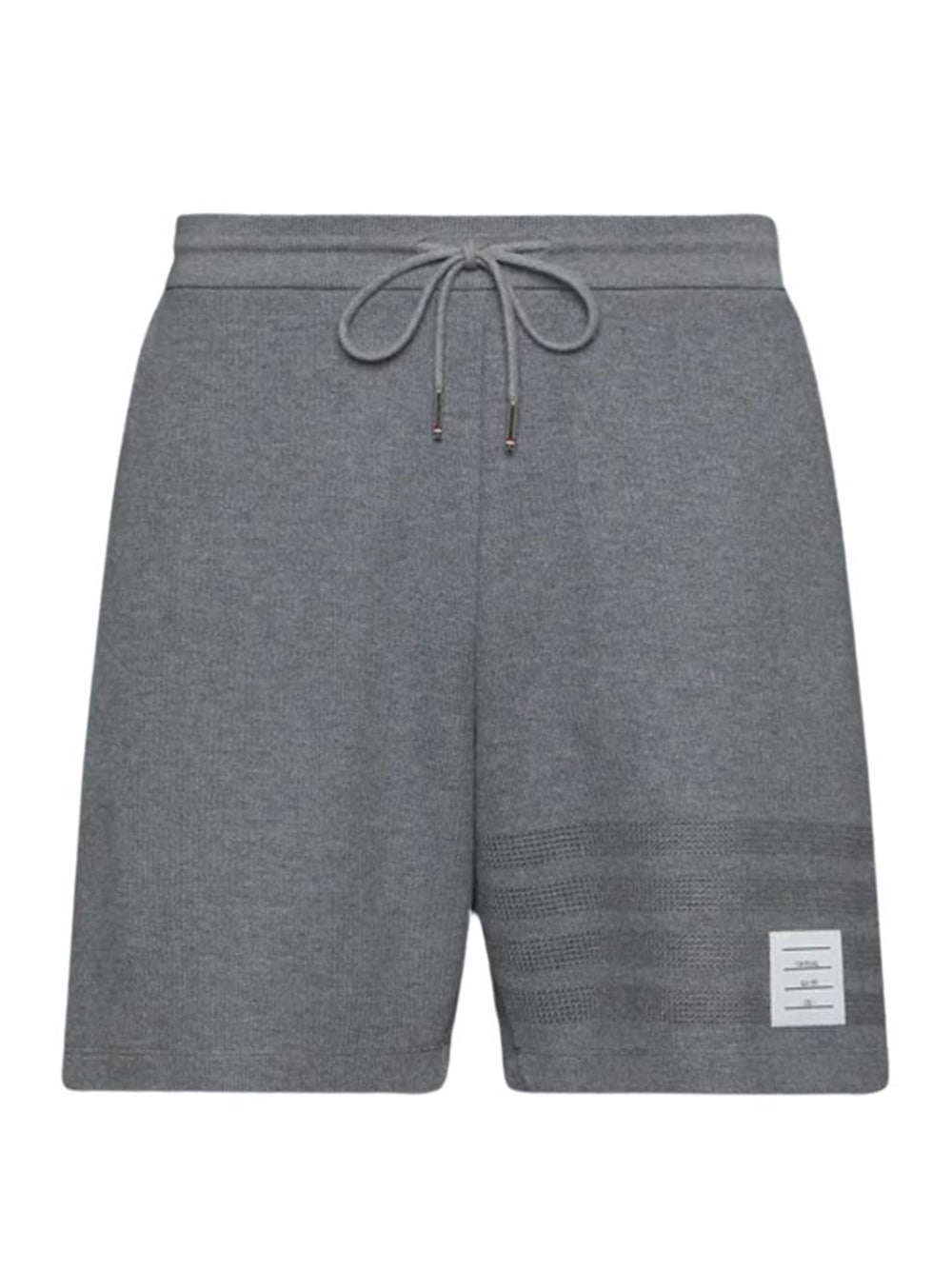 Cotton 4-Bar Mid Thigh Shorts (Light Grey)