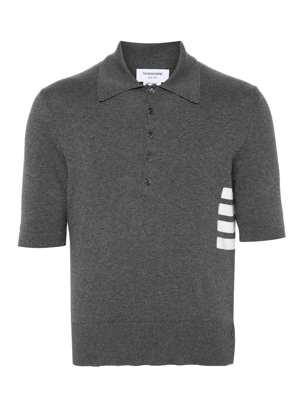 Cotton 4-Bar Relaxed Fit Polo (Med Grey)