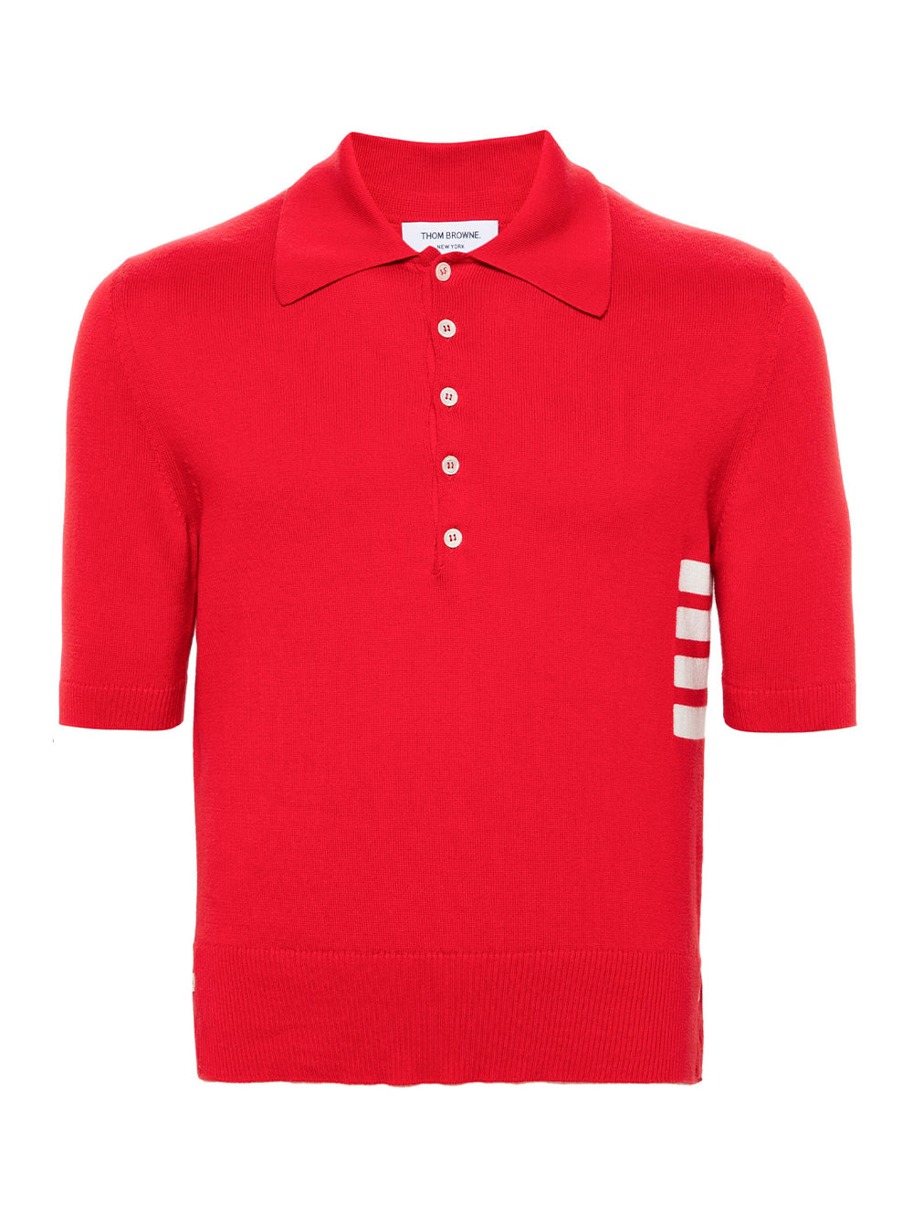 Cotton 4-Bar Relaxed Fit Polo (Red)