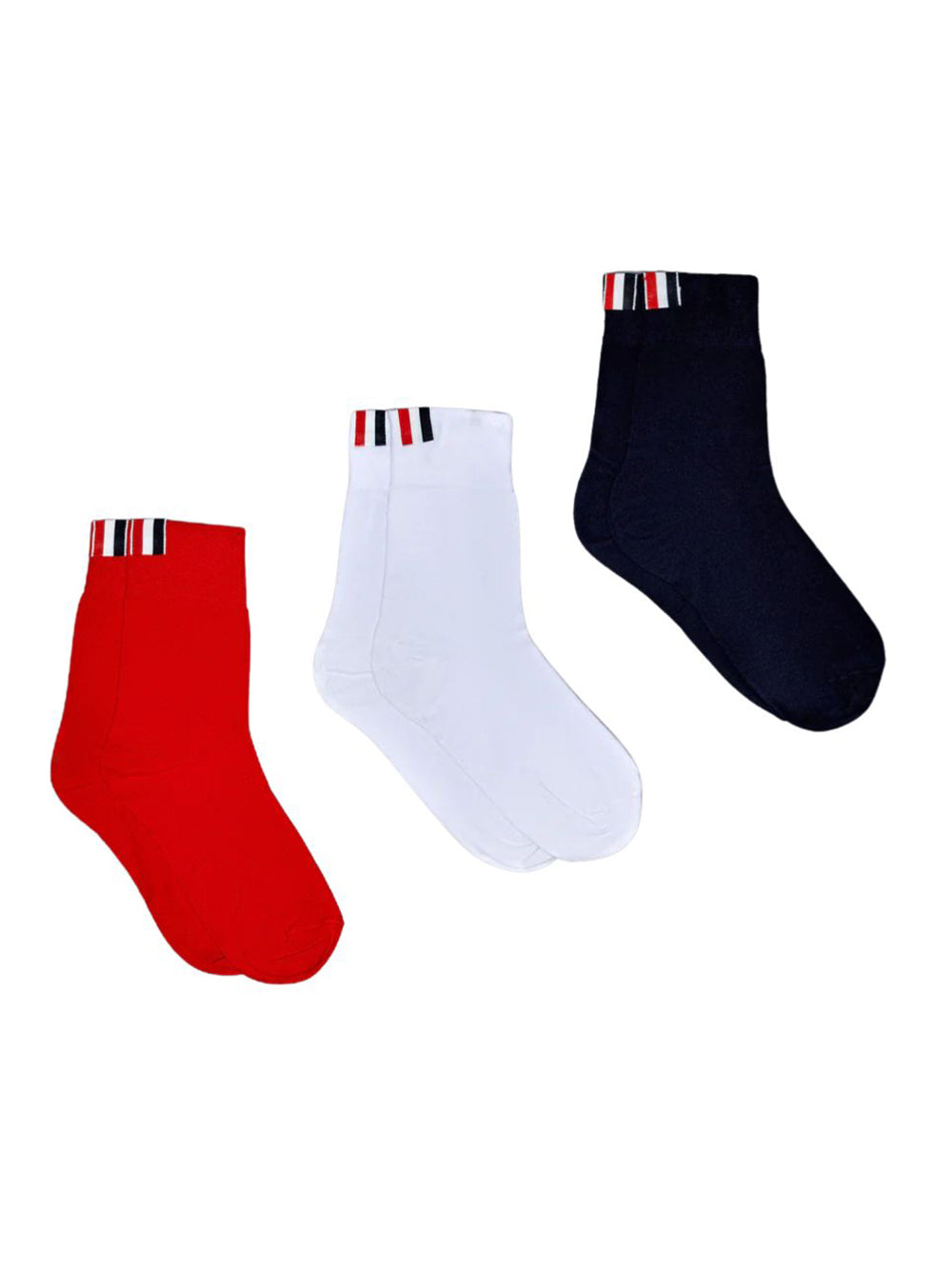 Cotton Ankle Sock 3-Pack (Red, White & Blue)