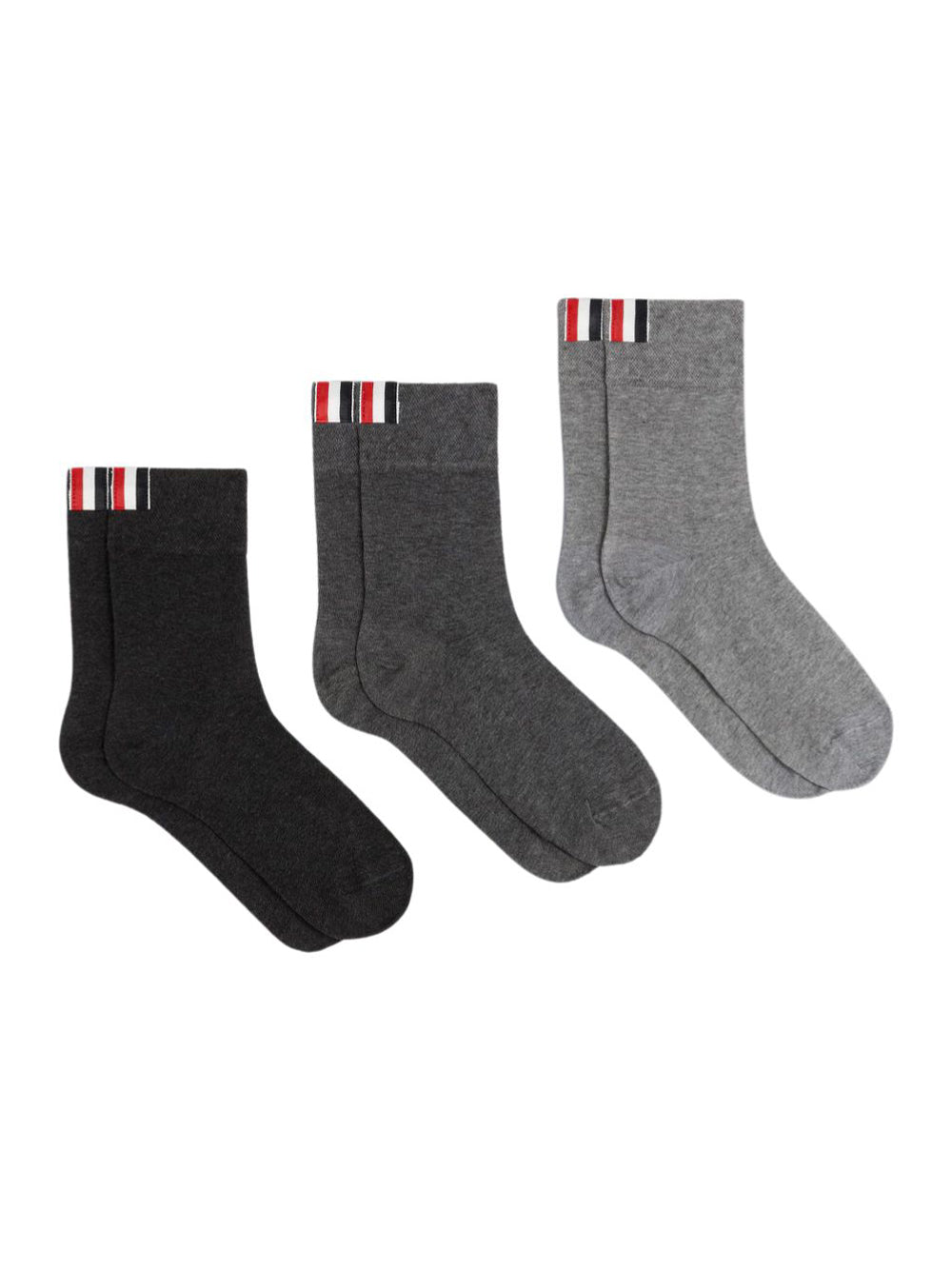 Cotton Ankle Sock 3-Pack (Tonal Grey)