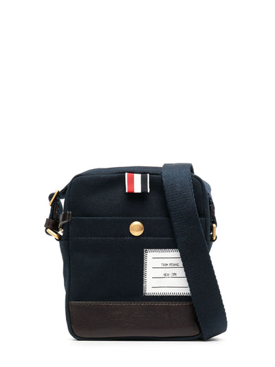 Cotton Canvas Snap Pocket Camera Bag (Navy)