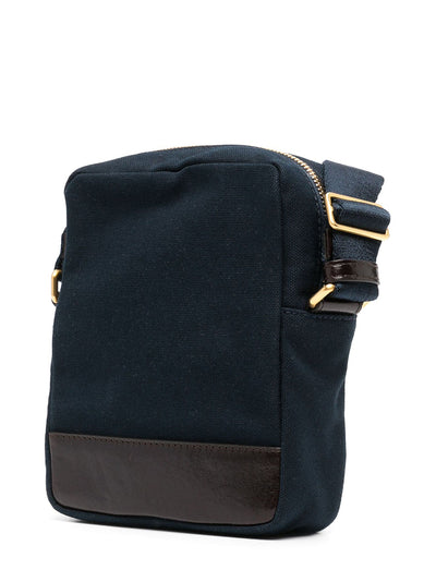 Cotton Canvas Snap Pocket Camera Bag (Navy)