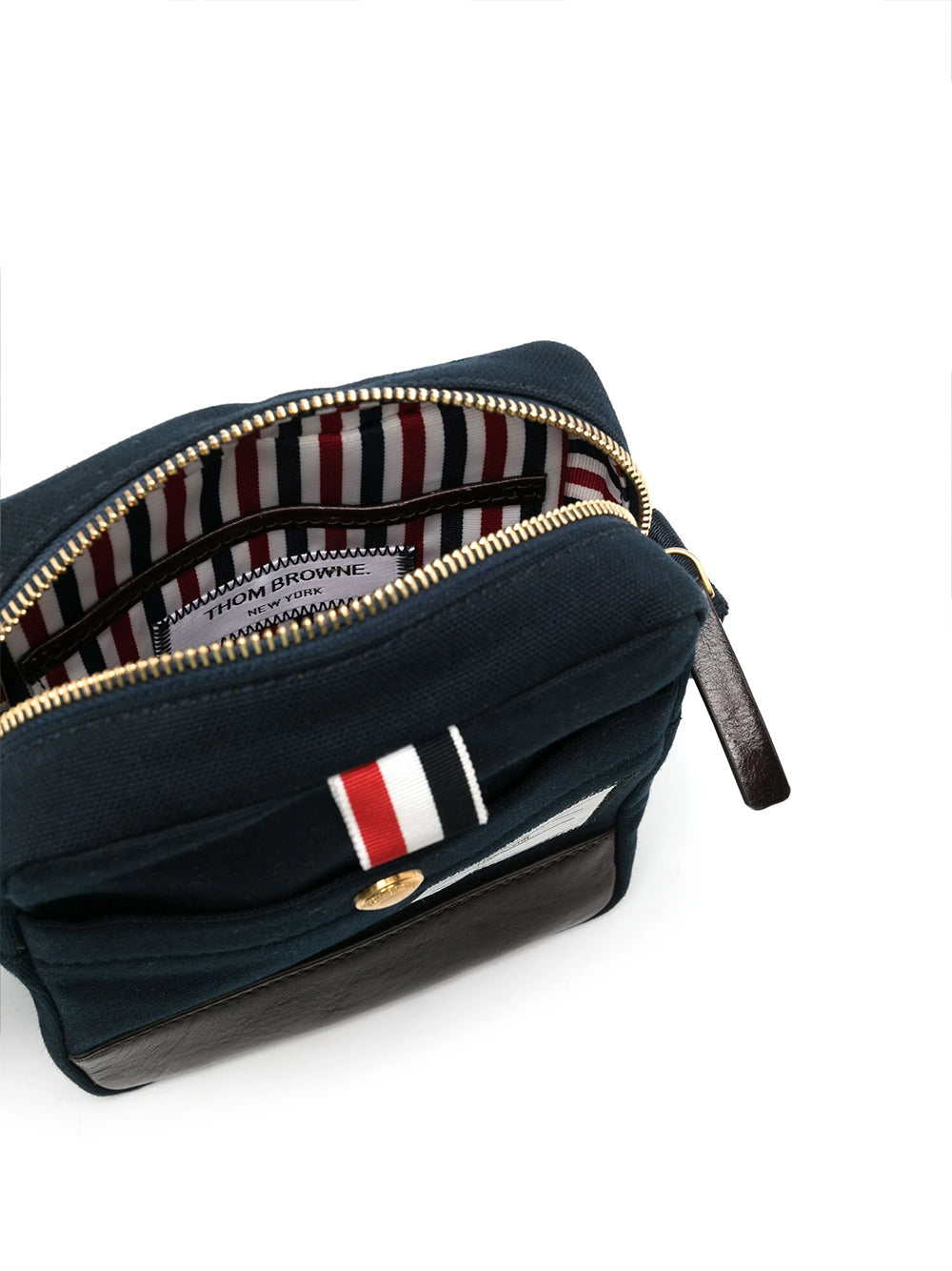 Cotton Canvas Snap Pocket Camera Bag (Navy)