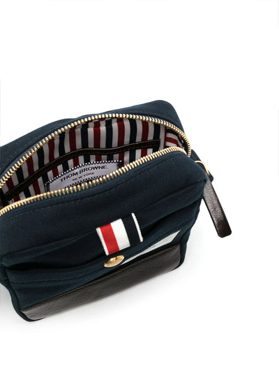 Cotton Canvas Snap Pocket Camera Bag (Navy)